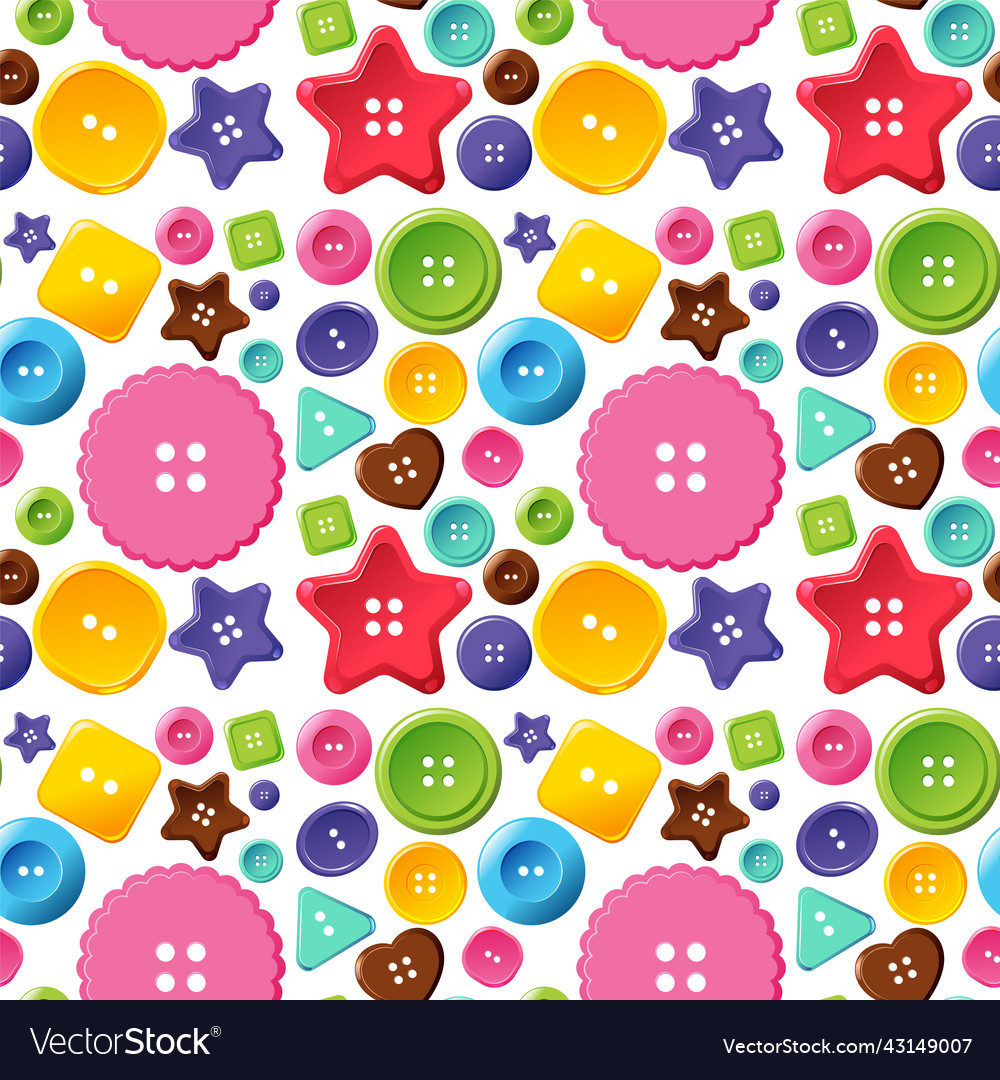 Colourful buttons seamless pattern vector image Colourful buttons seamless pattern