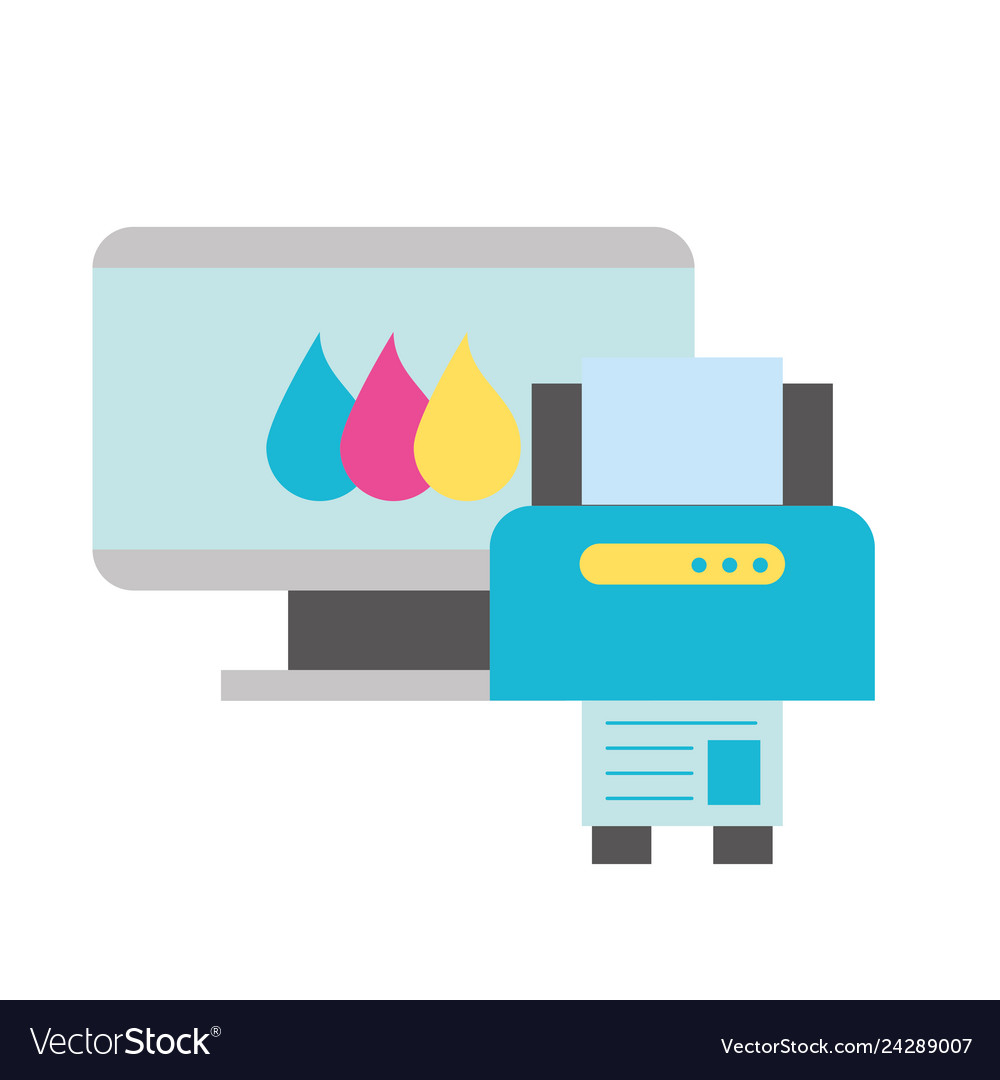 Computer- und Druckergeräte Grafikdesign-Tool vector image Computer- und Druckergeräte Grafikdesign-Tool