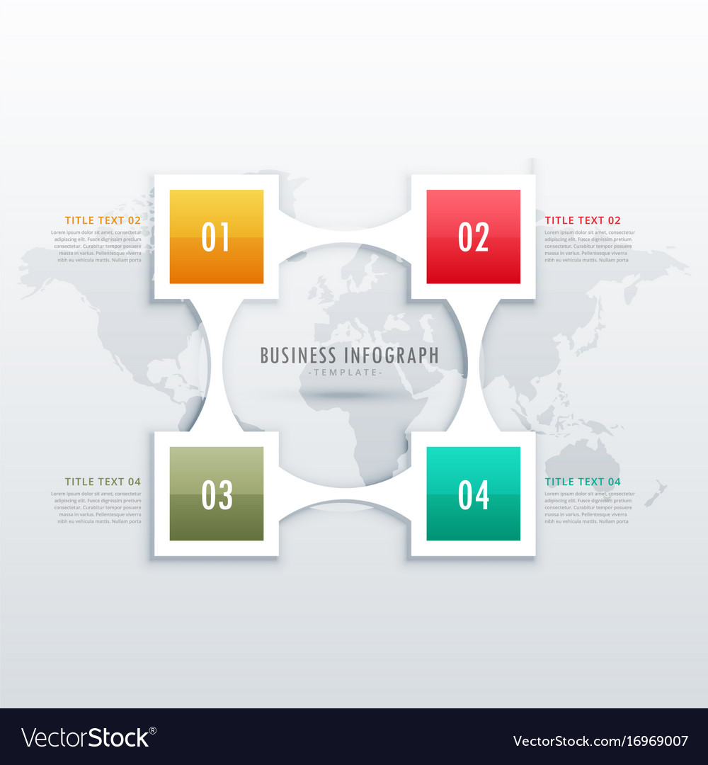 Kreative vier Schritte Infografikvorlage