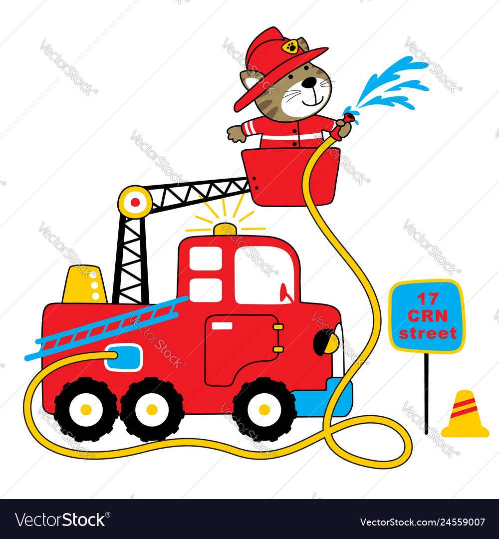 Cute Firefighter Cartoon