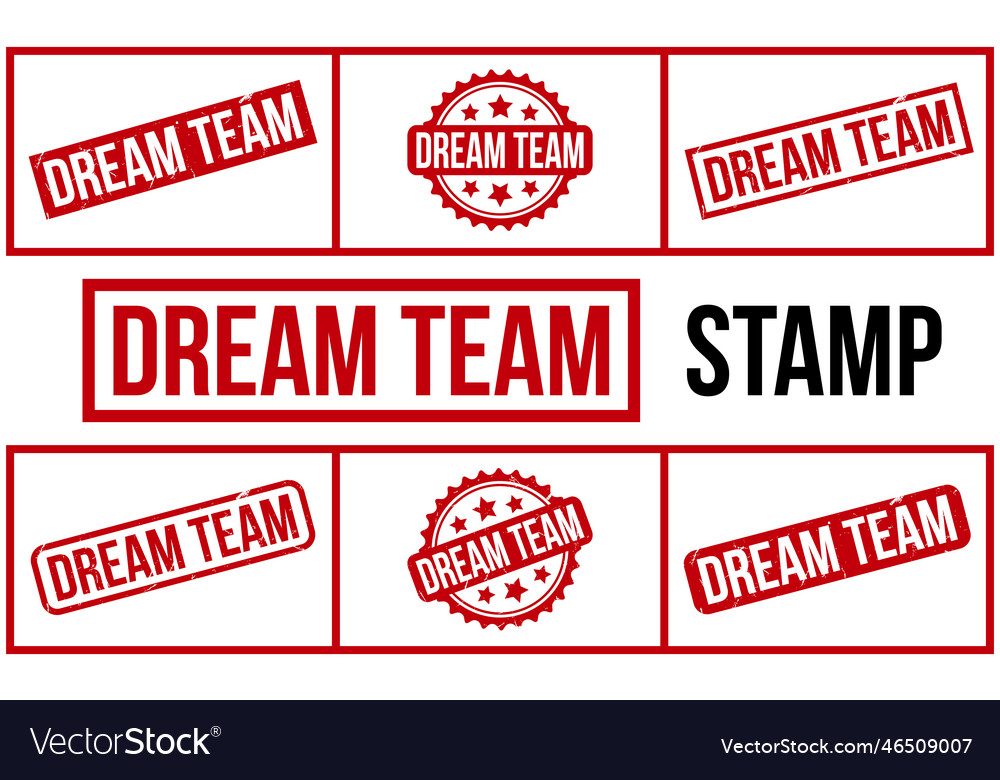 Dream team rubber grunge stamp set