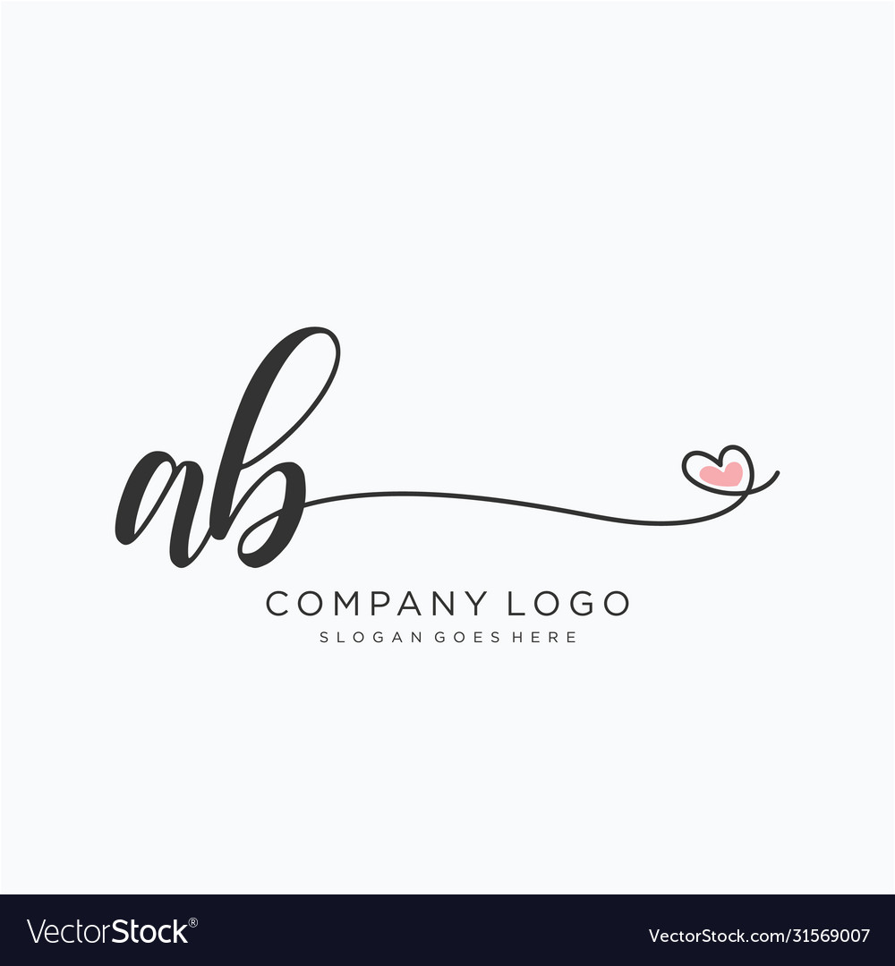 Elegant Initial Logo - AB Script