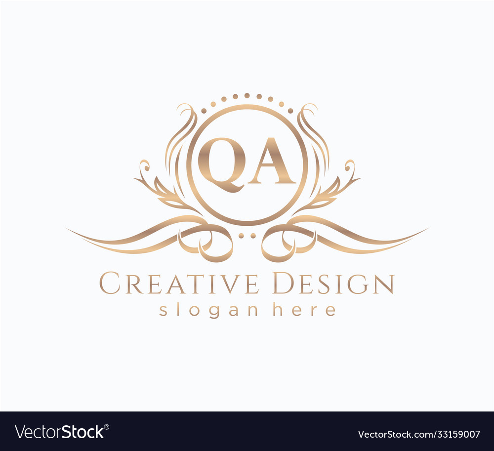 Initial qa beauty monogram and elegant logo design