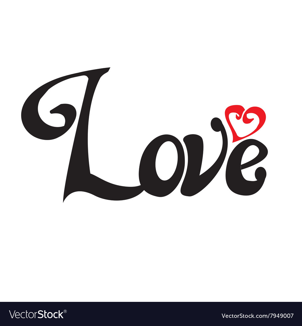 Letters love text doodles Royalty Free Vector Image