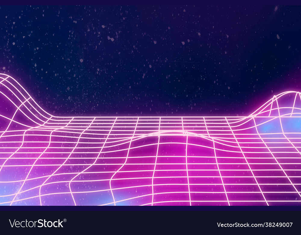 Neon synthwave background with design space