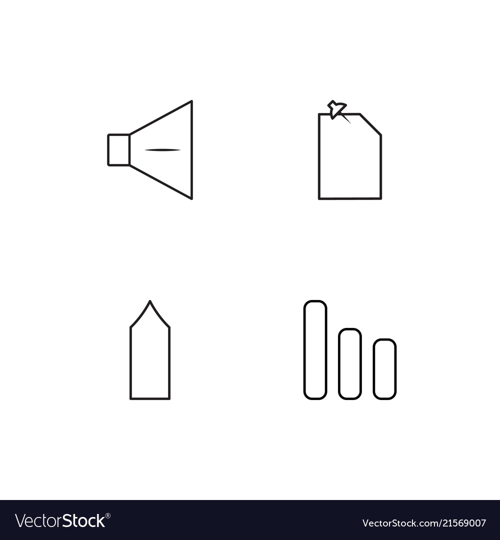 Office linear icons set simple outline