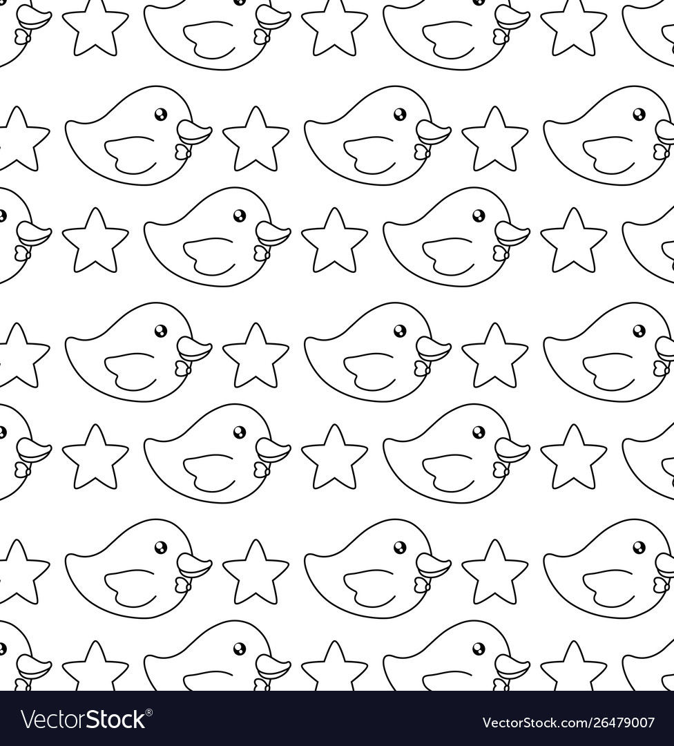 Pattern ducks with stars decoration