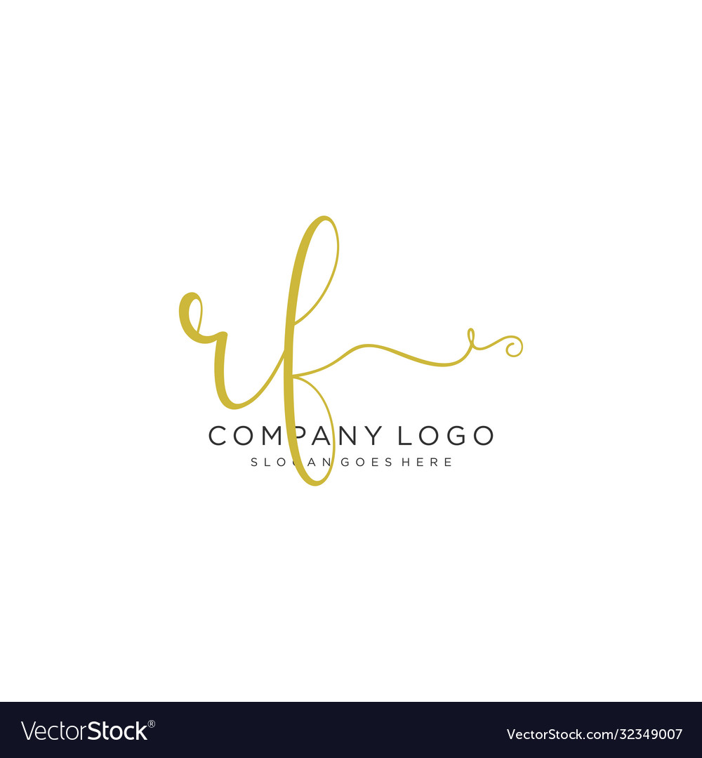 Rf initial handwriting logo design Royalty Free Vector Image