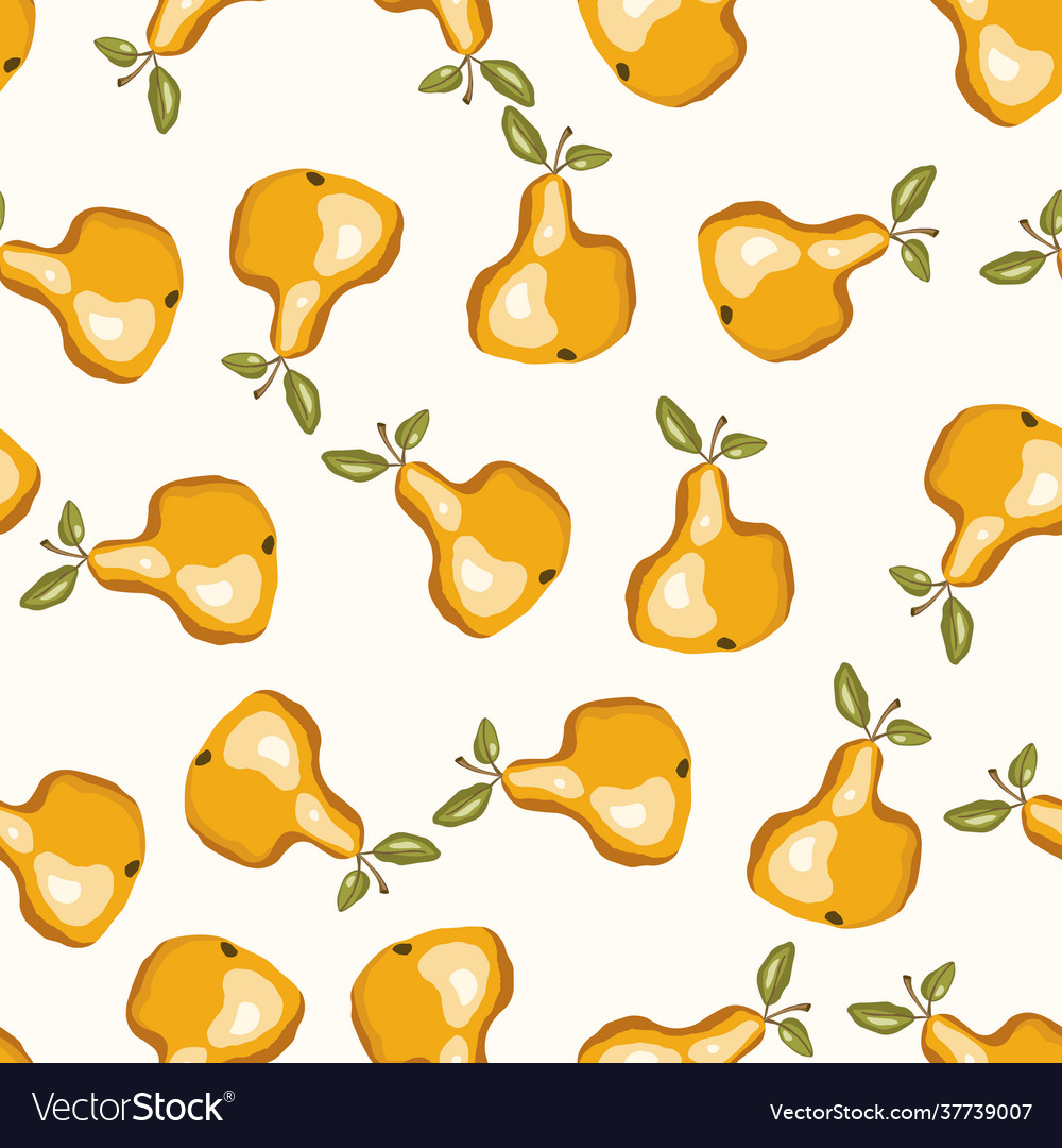 Seamless pattern with pear on white background vector image Seamless pattern with pear on white background