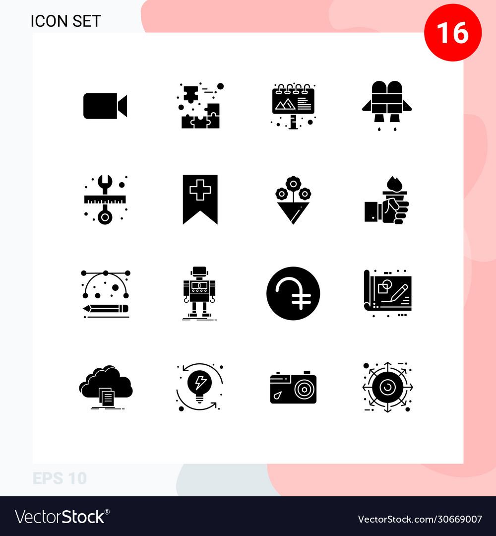 Set 16 solid glyphs on grid for scale tool
