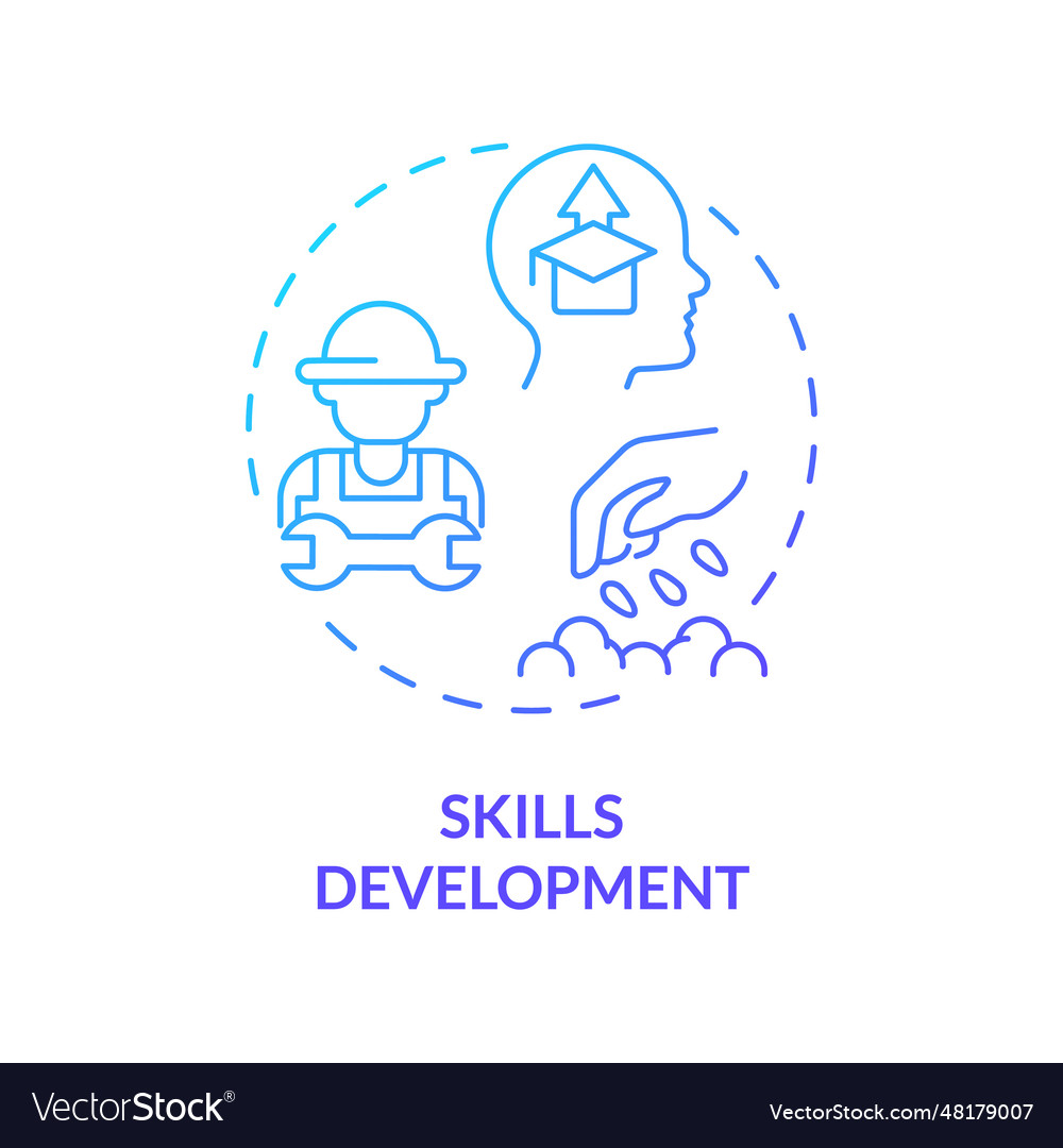 Skills development blue gradient concept icon Vector Image