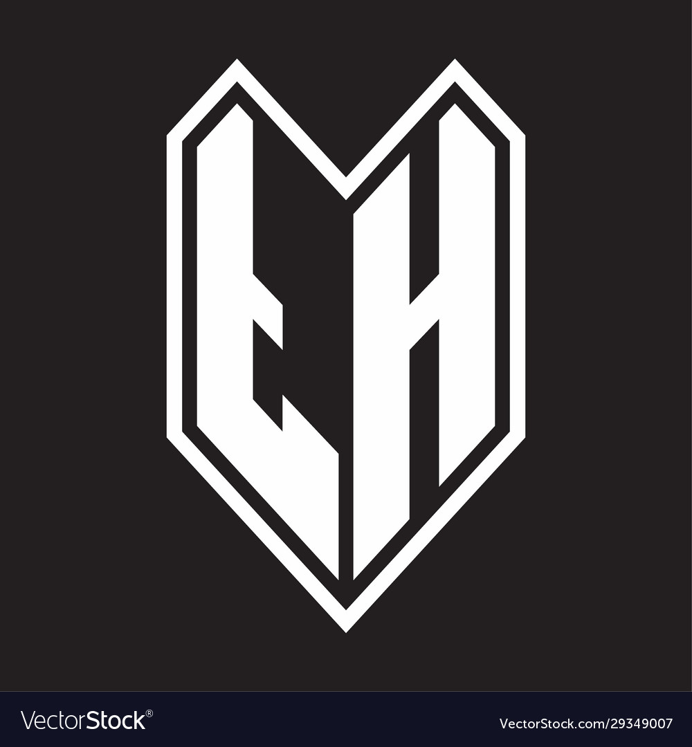 Th logo monogram with emblem line style isolated