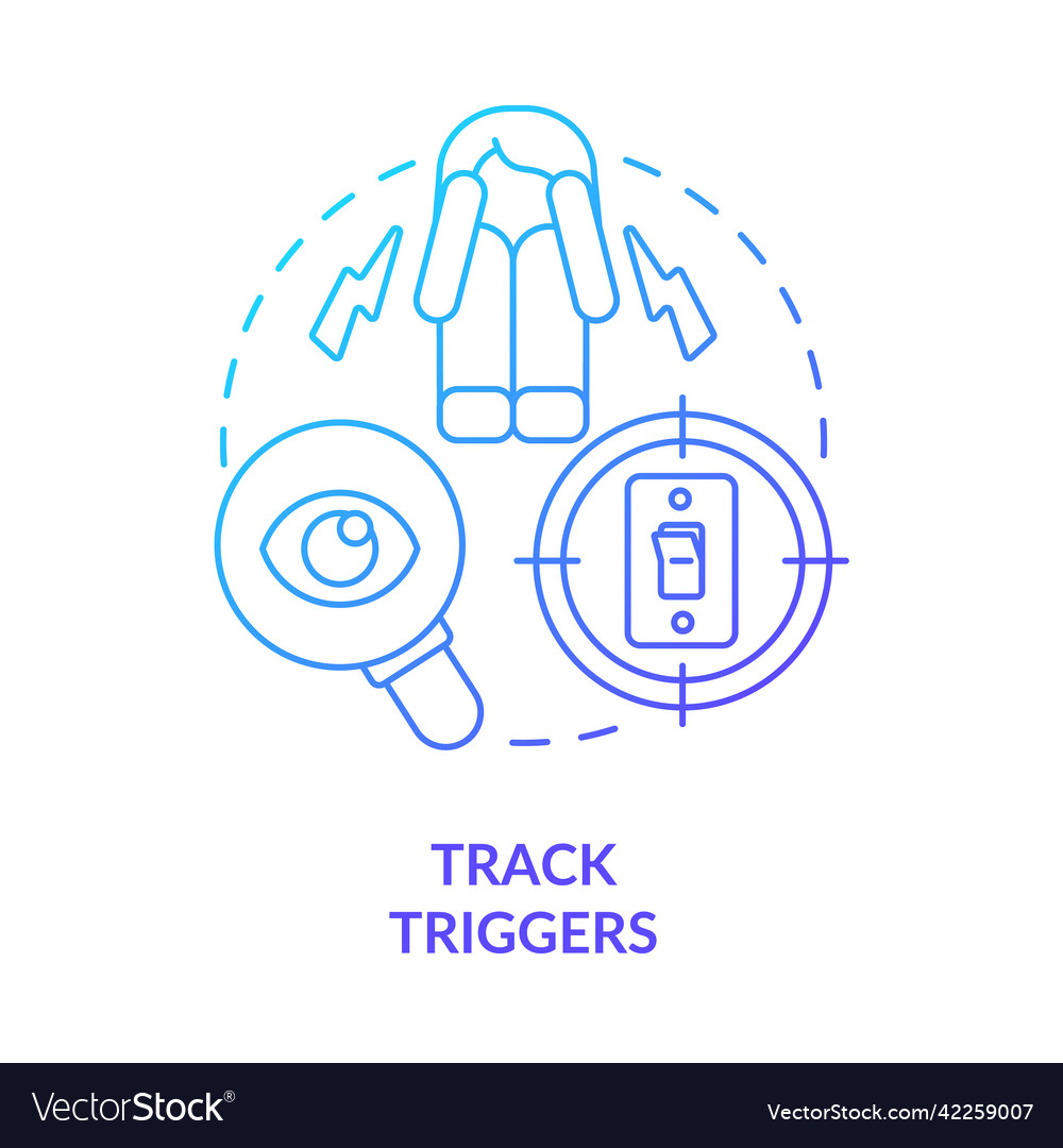 Track triggers blue gradient concept icon Vector Image