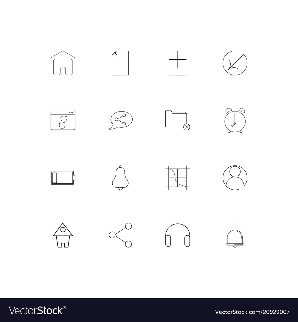 Web applications linear thin icons set outlined