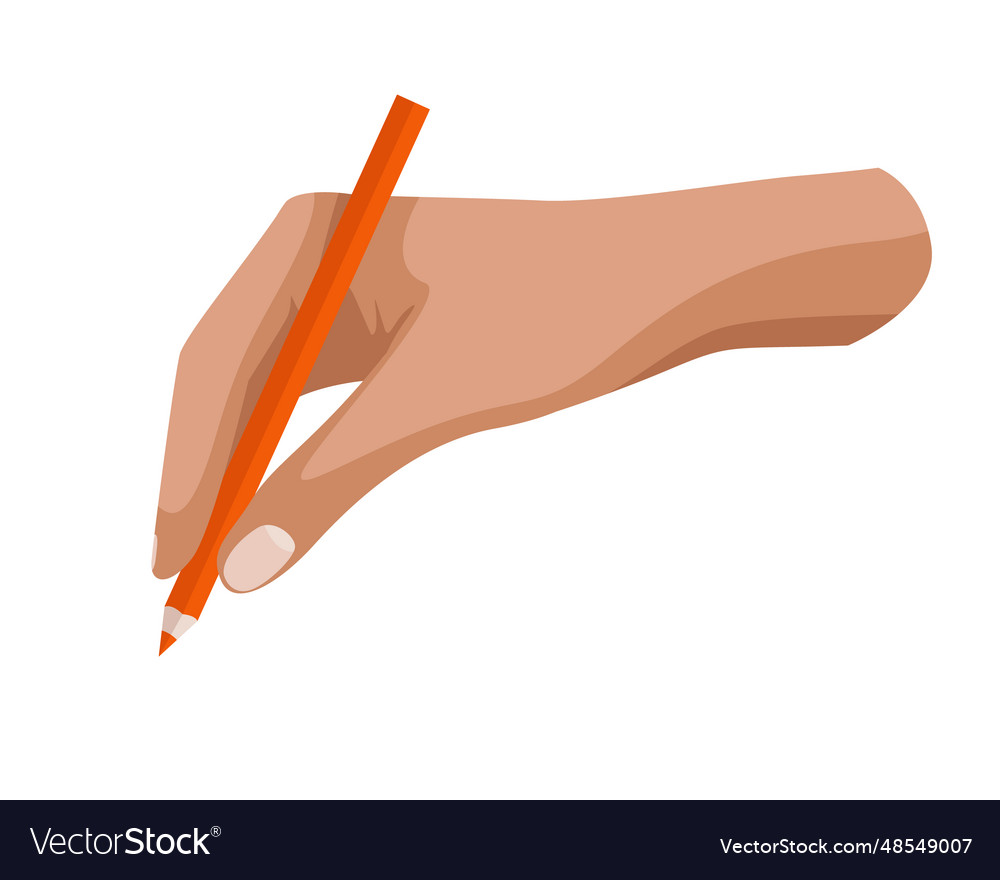 Writing tool in hand vector image Writing tool in hand