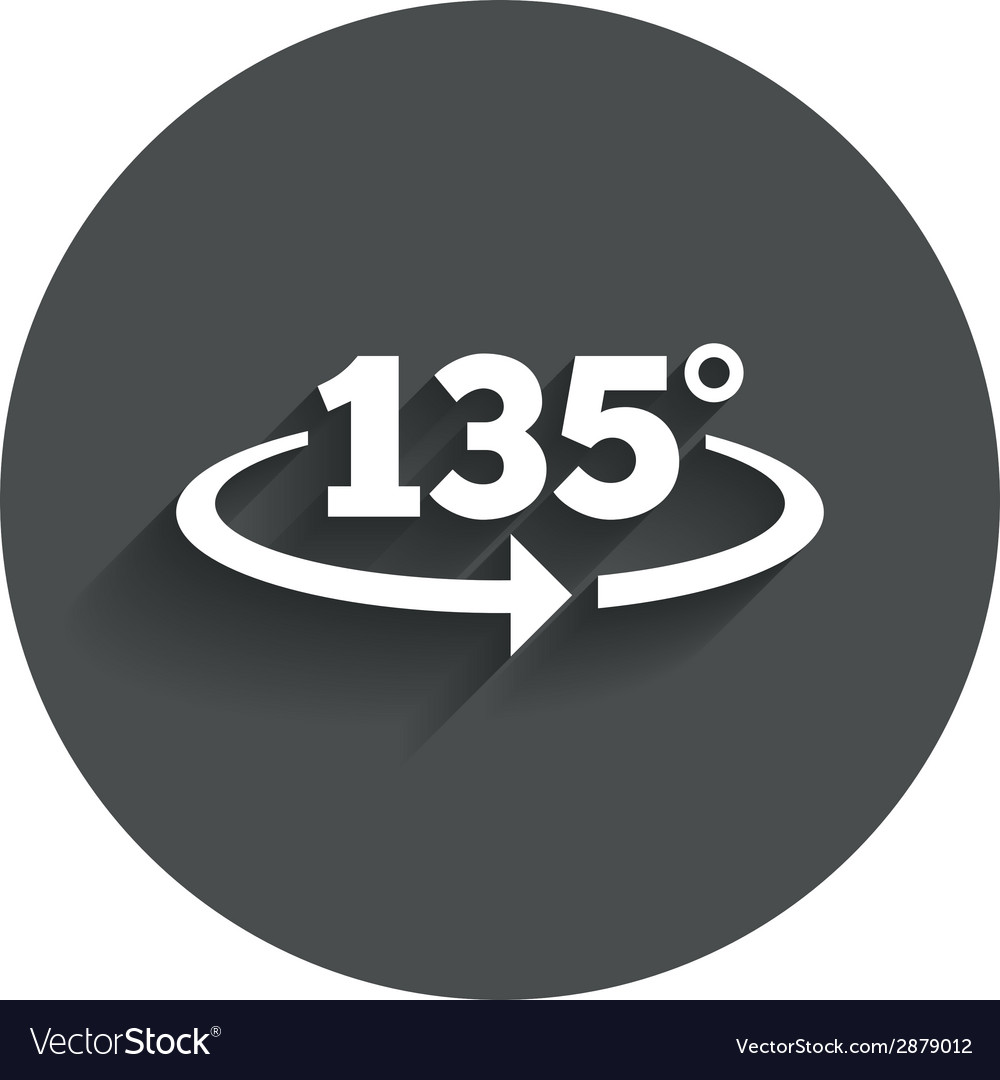 Angle 135 Degrees Sign Icon Geometry Math Symbol Vector Image