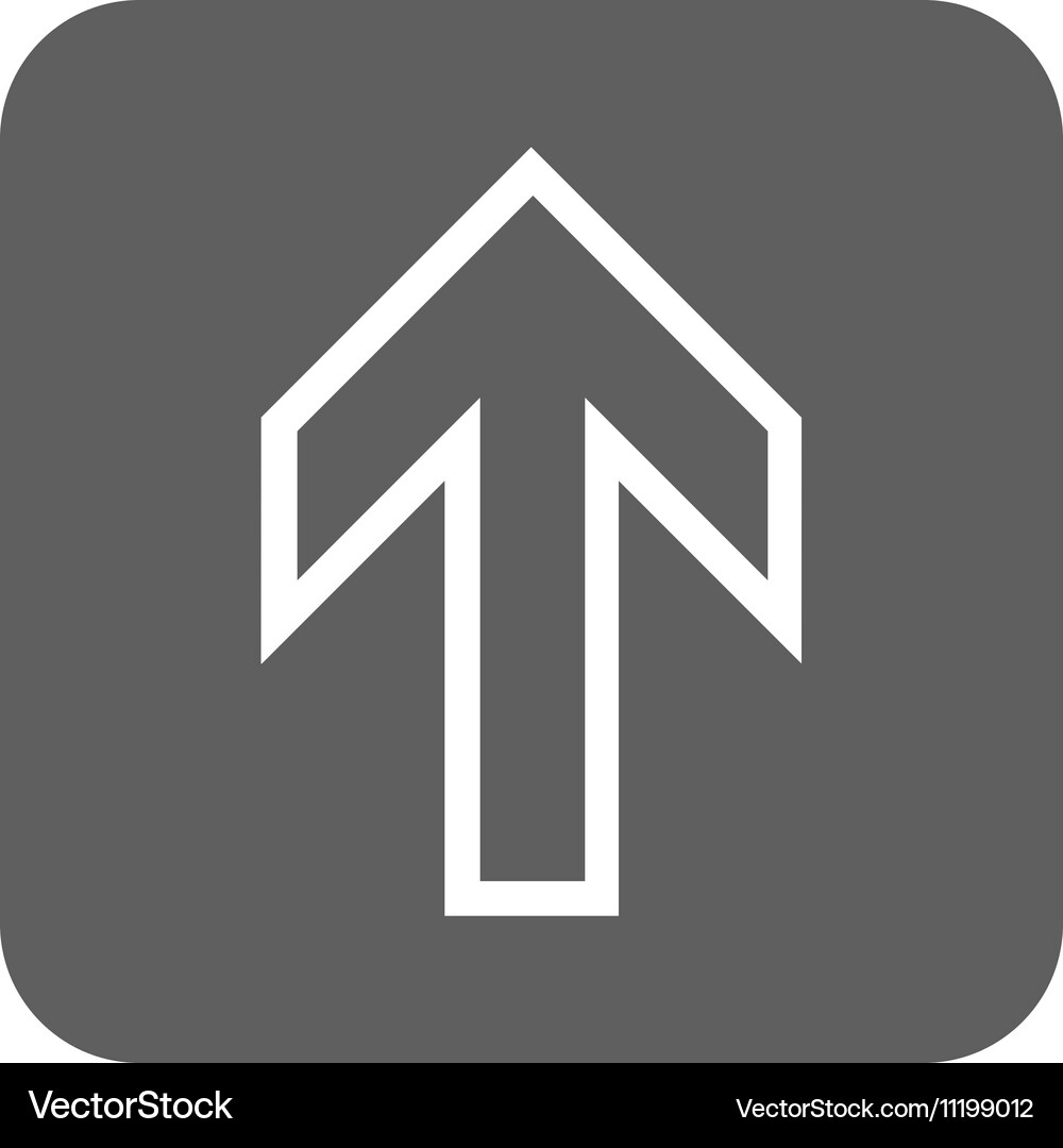 Arrow up flat squared icon Royalty Free Vector Image