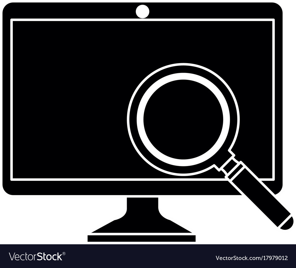 Computer display with magnifying glass