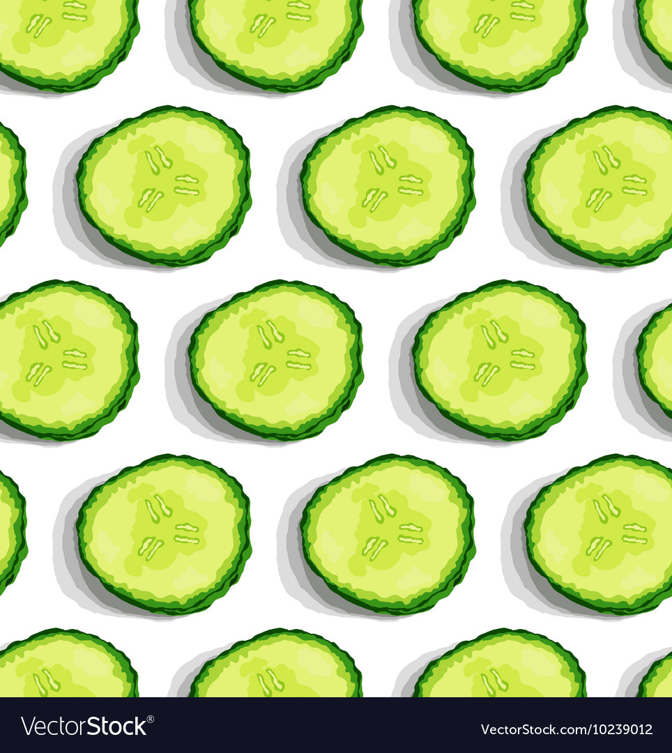 Cucumber slice seamless pattern