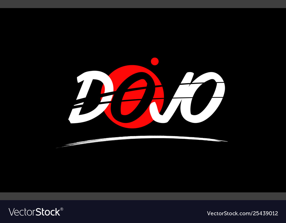 Dojo Text-Logo-Symbol mit rotem Kreis Design