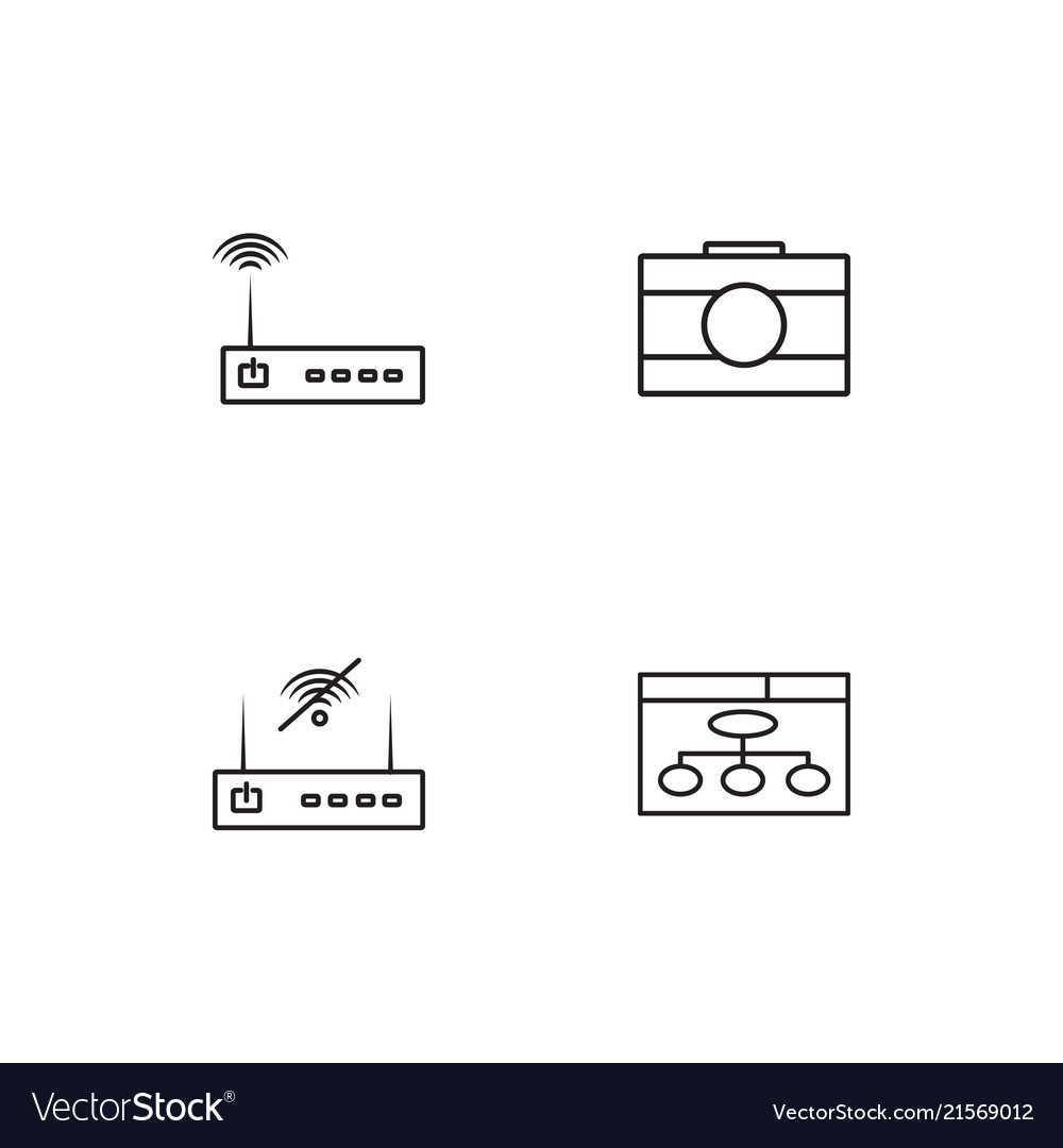 Electrical devices linear icons set simple