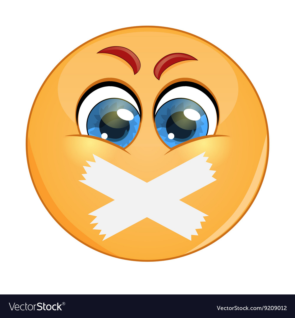 Emoticon with adhesive bandages over his lips Vector Image