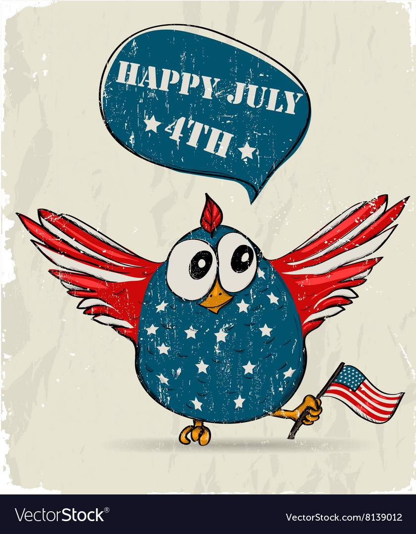 Funny patriotic bird Royalty Free Vector Image