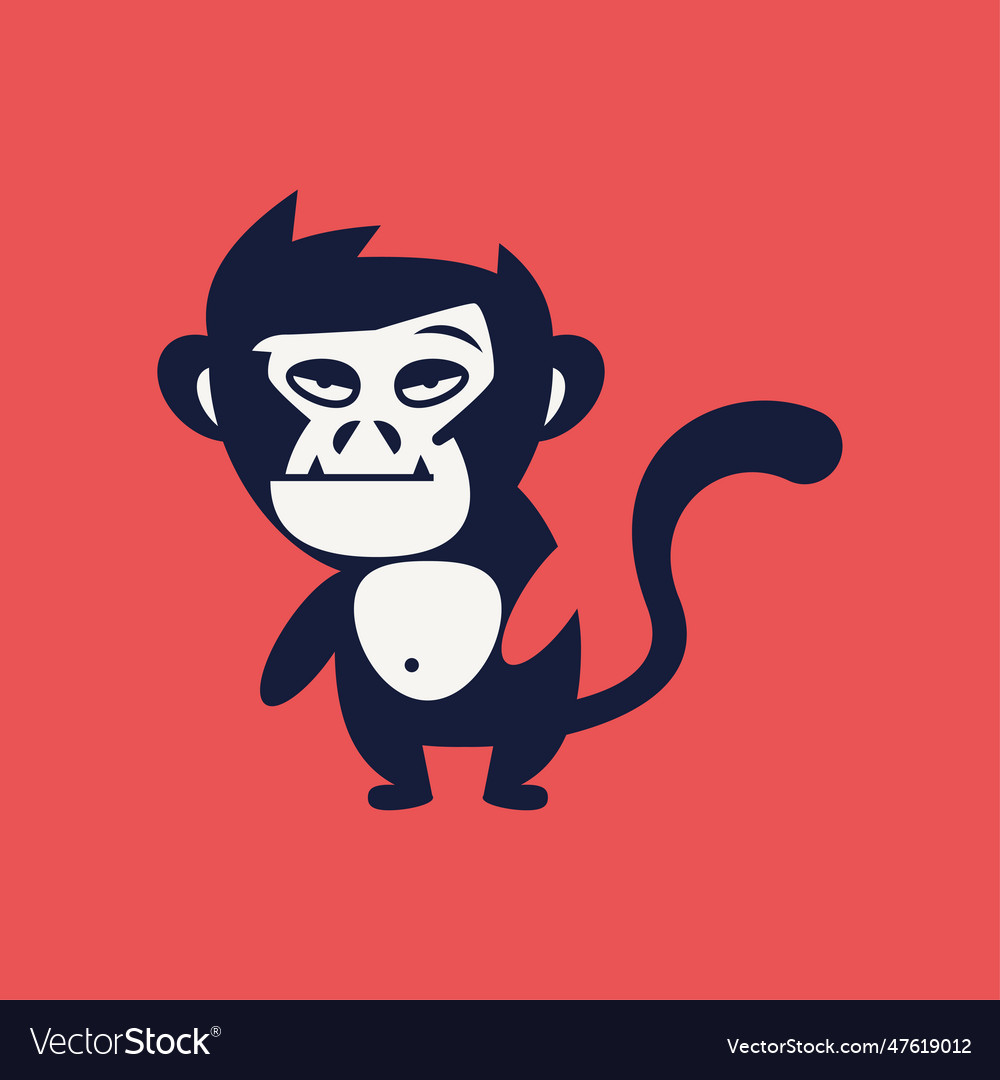 Lazy eye monkey full body logo