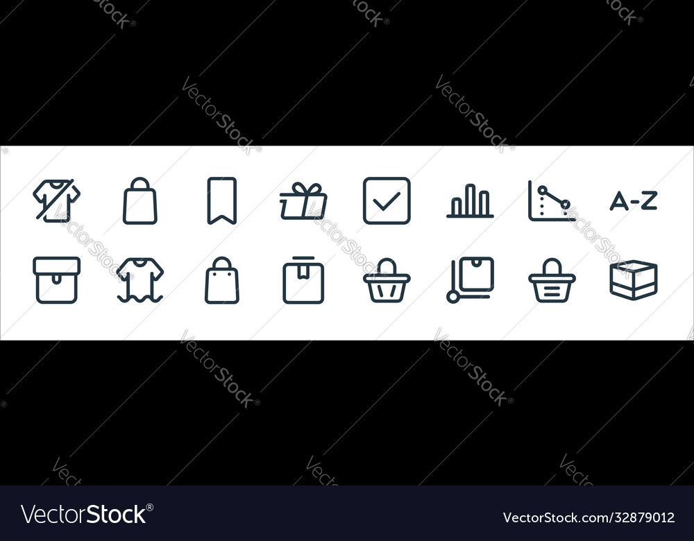 Marketplace line icons linear set quality vector image Marketplace line icons linear set quality