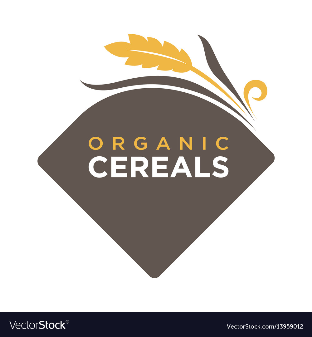 Organic cereals logo ears of wheat symbol isolated vector image Organic cereals logo ears of wheat symbol isolated