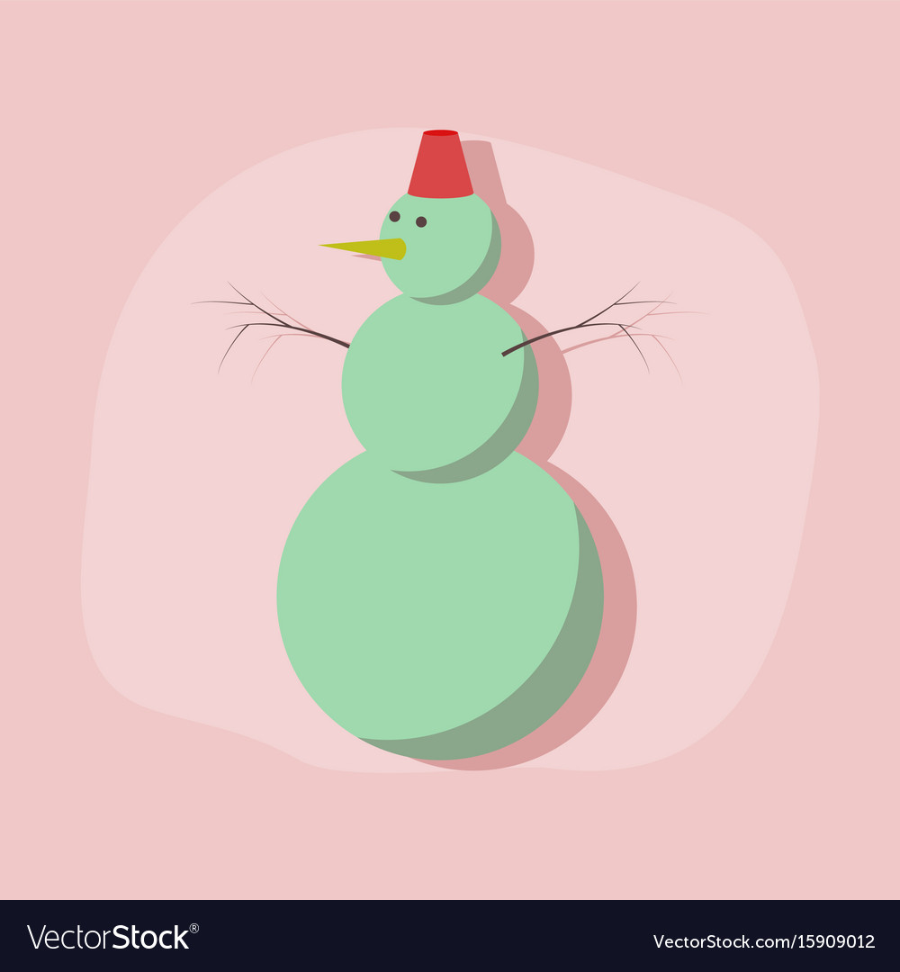 Paper sticker on stylish background snowman