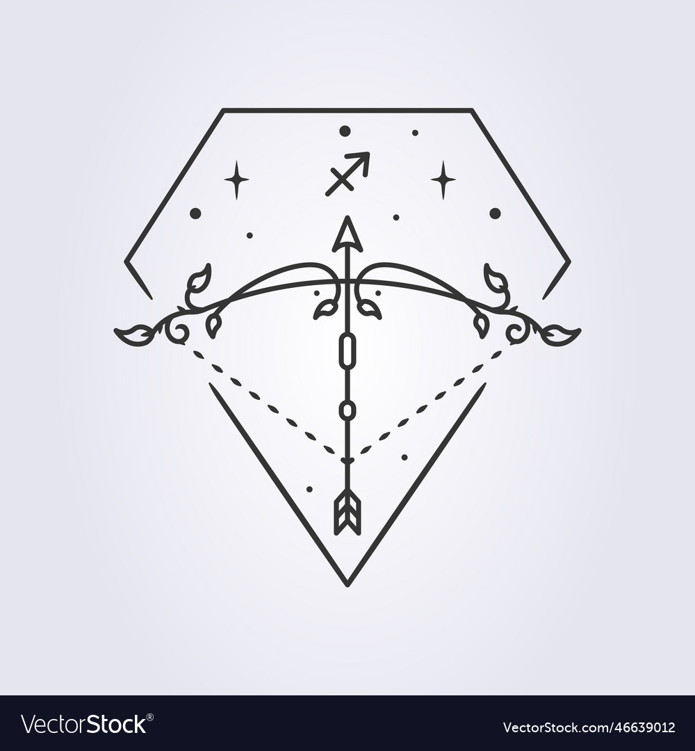 Sagittarius Astrology Horoscope Line Art Vector Image 0193