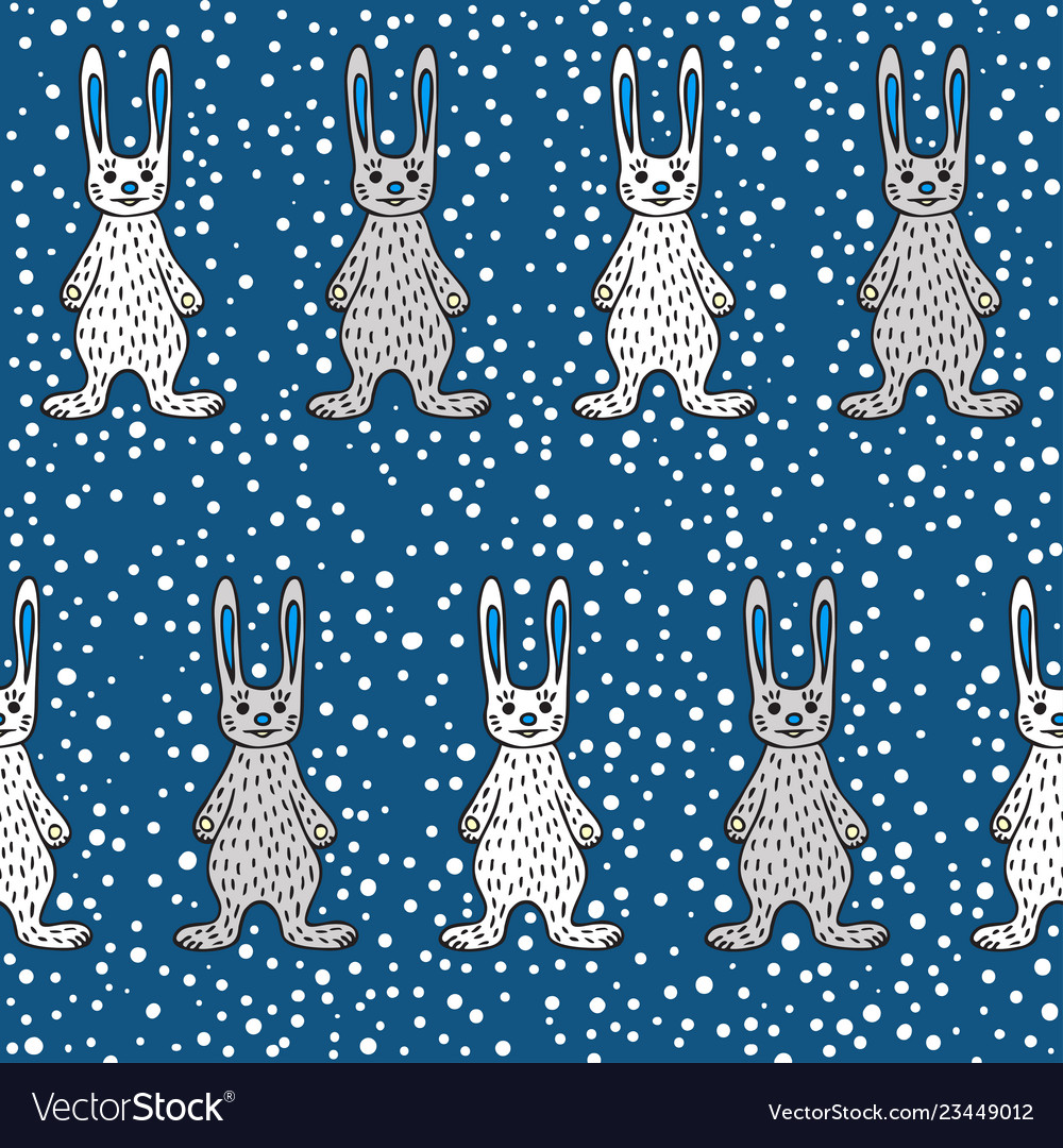 Seamless pattern with hare