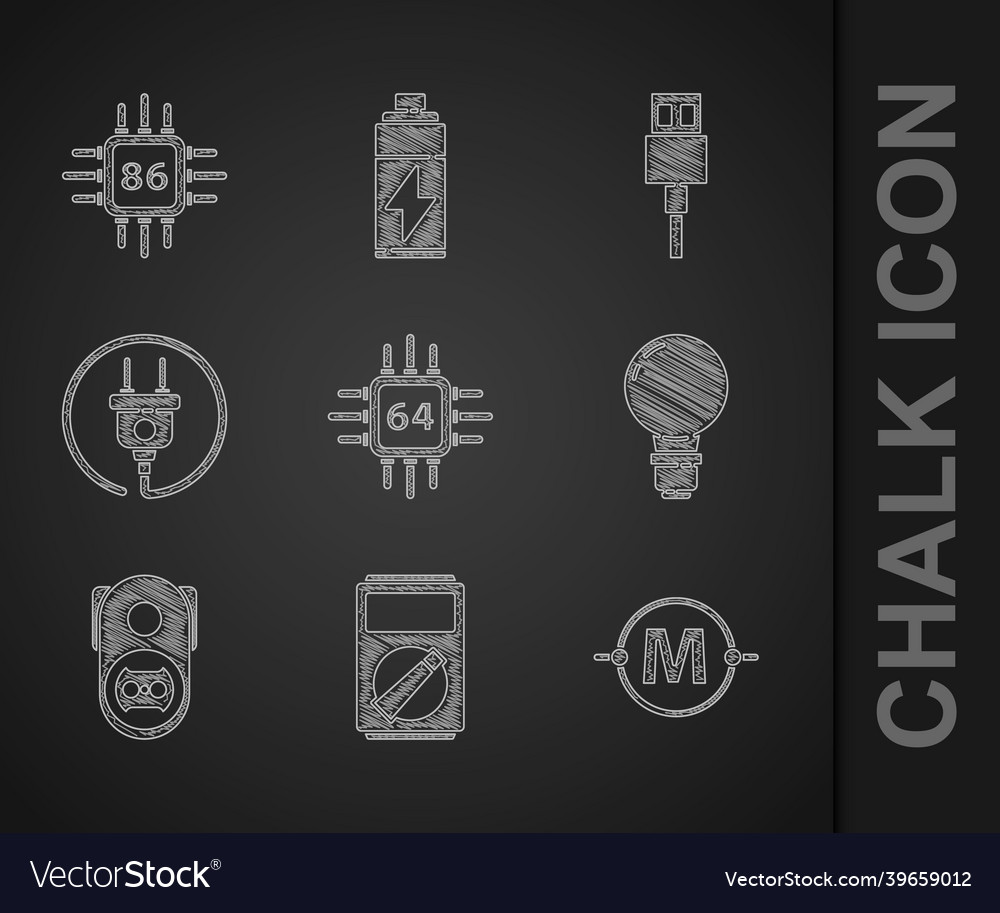 Set Prozessor mit Mikroschaltungen cpu Multimeter vector image Set Prozessor mit Mikroschaltungen cpu Multimeter