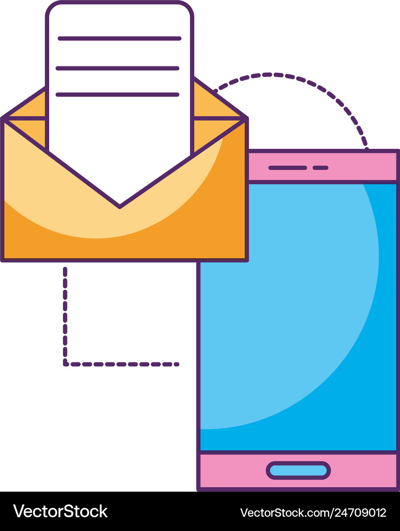 Smartphone email message communication data Vector Image