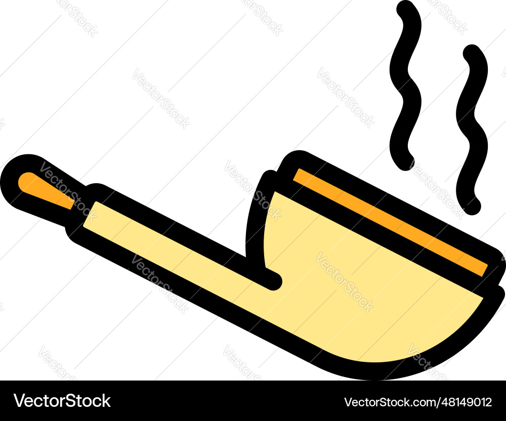 Smoking pipe icon flat Royalty Free Vector Image