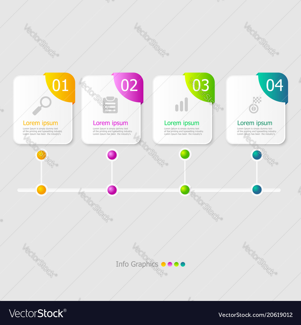 Timeline Elements Layout - Square Infographic
