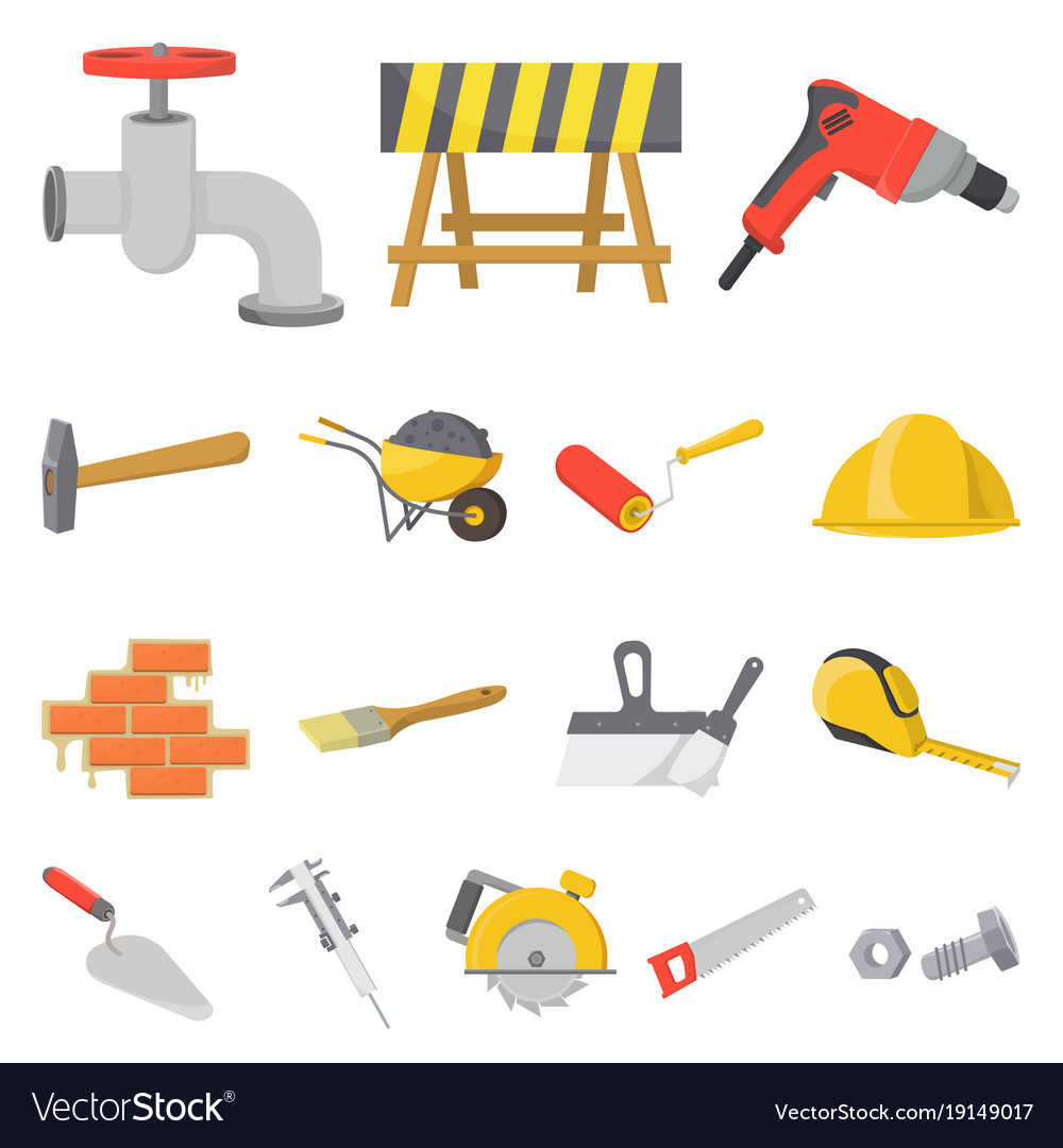 Building and architecture cartoon icons in set