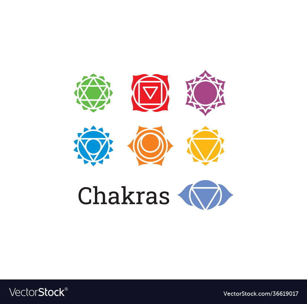 Chakra symbols set Royalty Free Vector Image - VectorStock