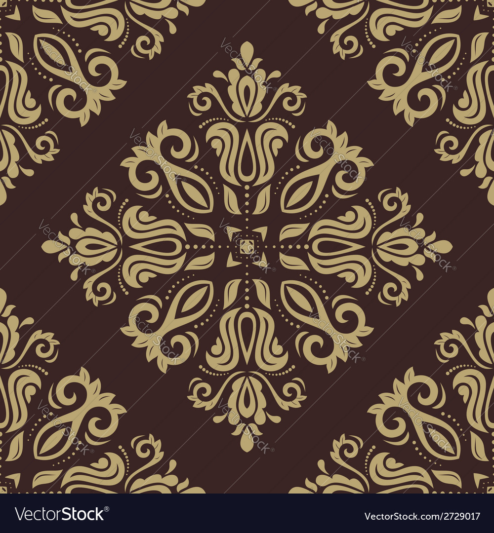 Damask Seamless Pattern - Golden Floral