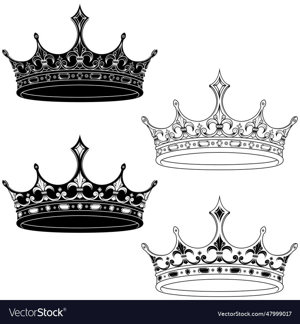 European monarchy crown with diamonds Royalty Free Vector