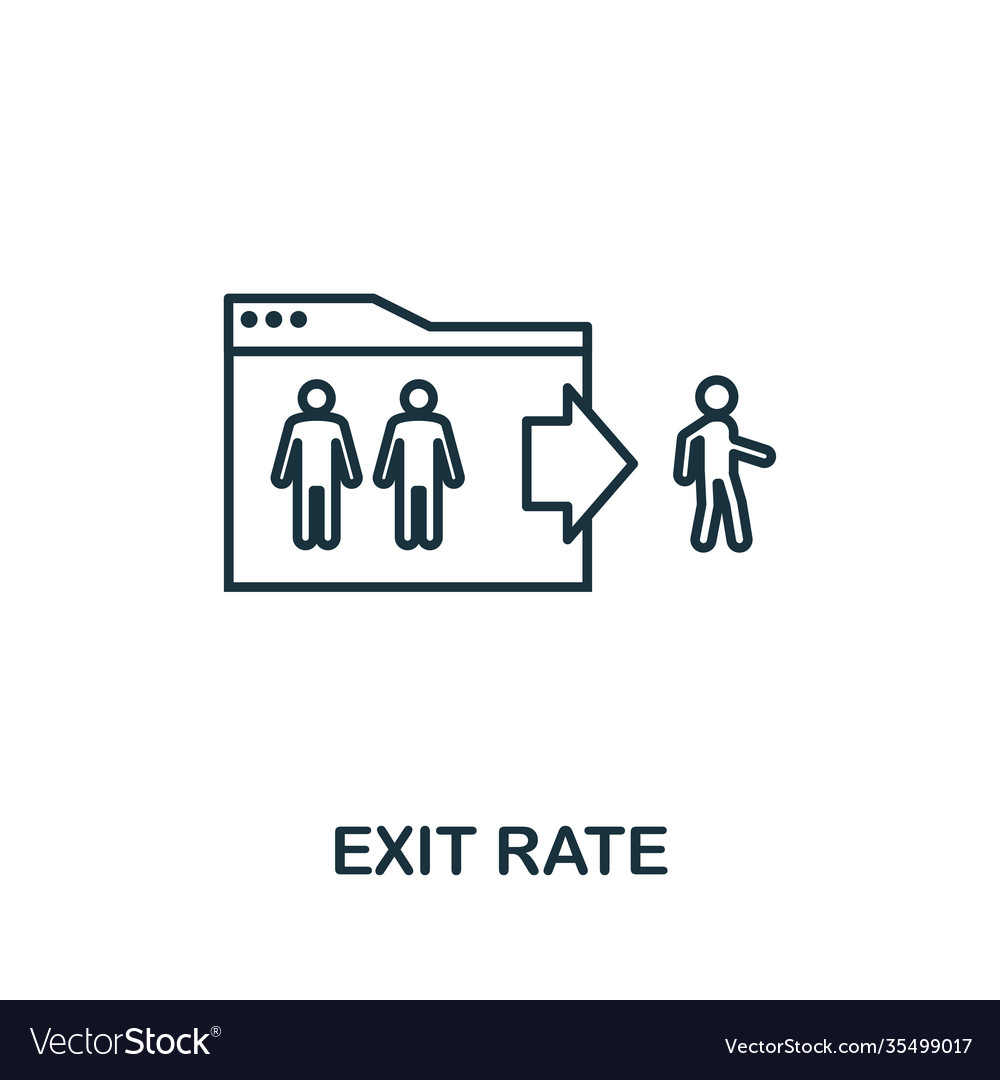 Exit rate outline icon thin line concept element
