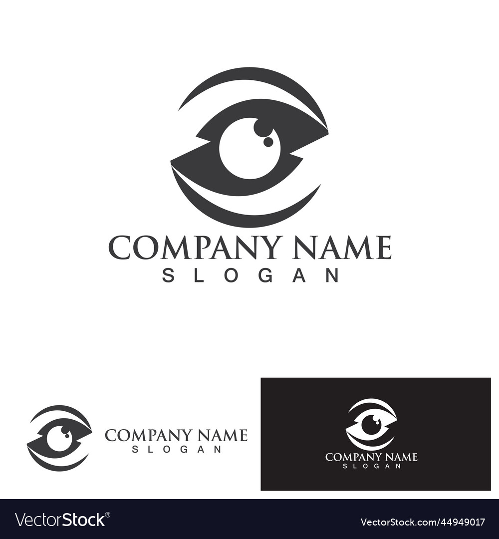 Eye care logo design branding identity corporate Vector Image