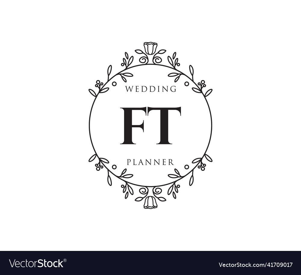 Ft initials letter wedding monogram logos Vector Image