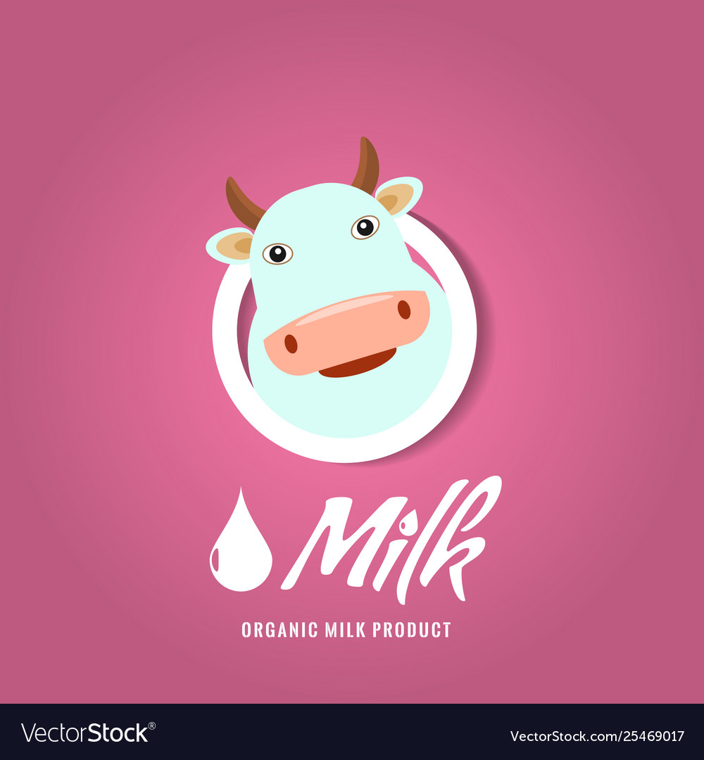 Funny cow head in a circle shape for your logo