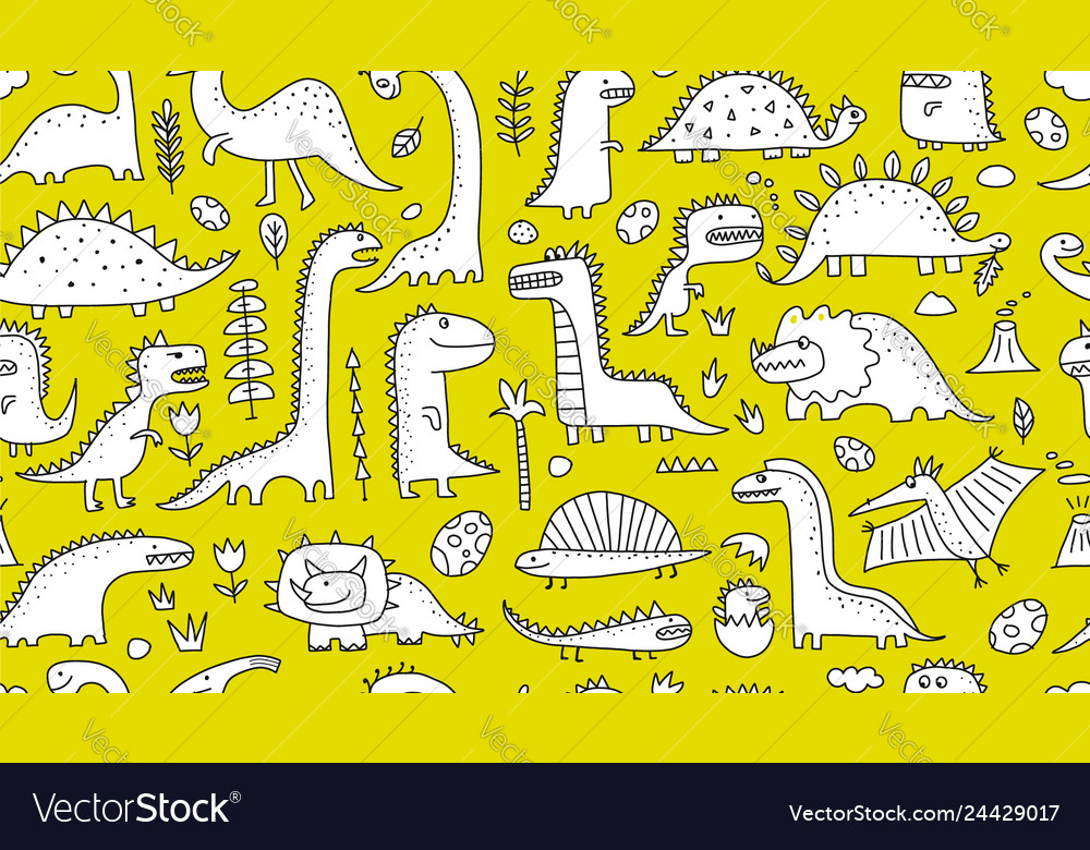 Lustige Dinosaurier nahtloses Muster für Ihr Design