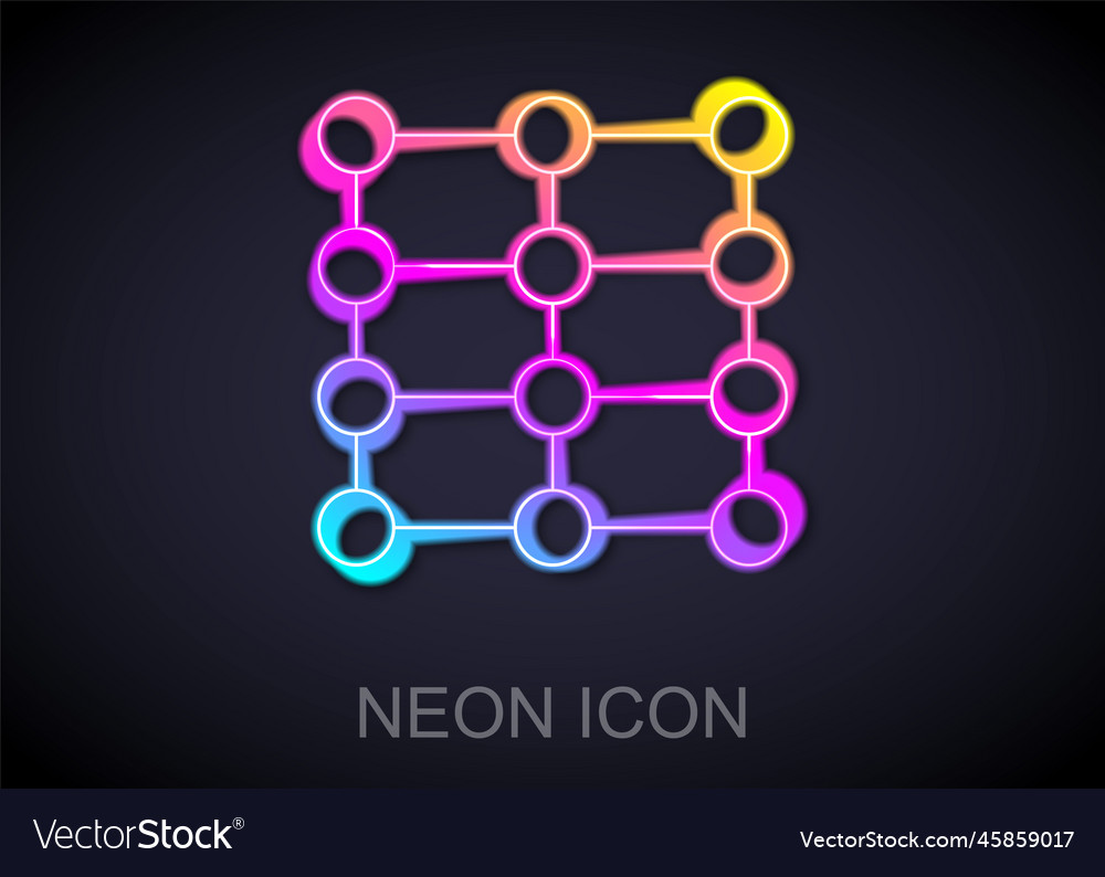 Glowing neon line neural network icon isolated Vector Image Glowing neon line neural network icon isolated