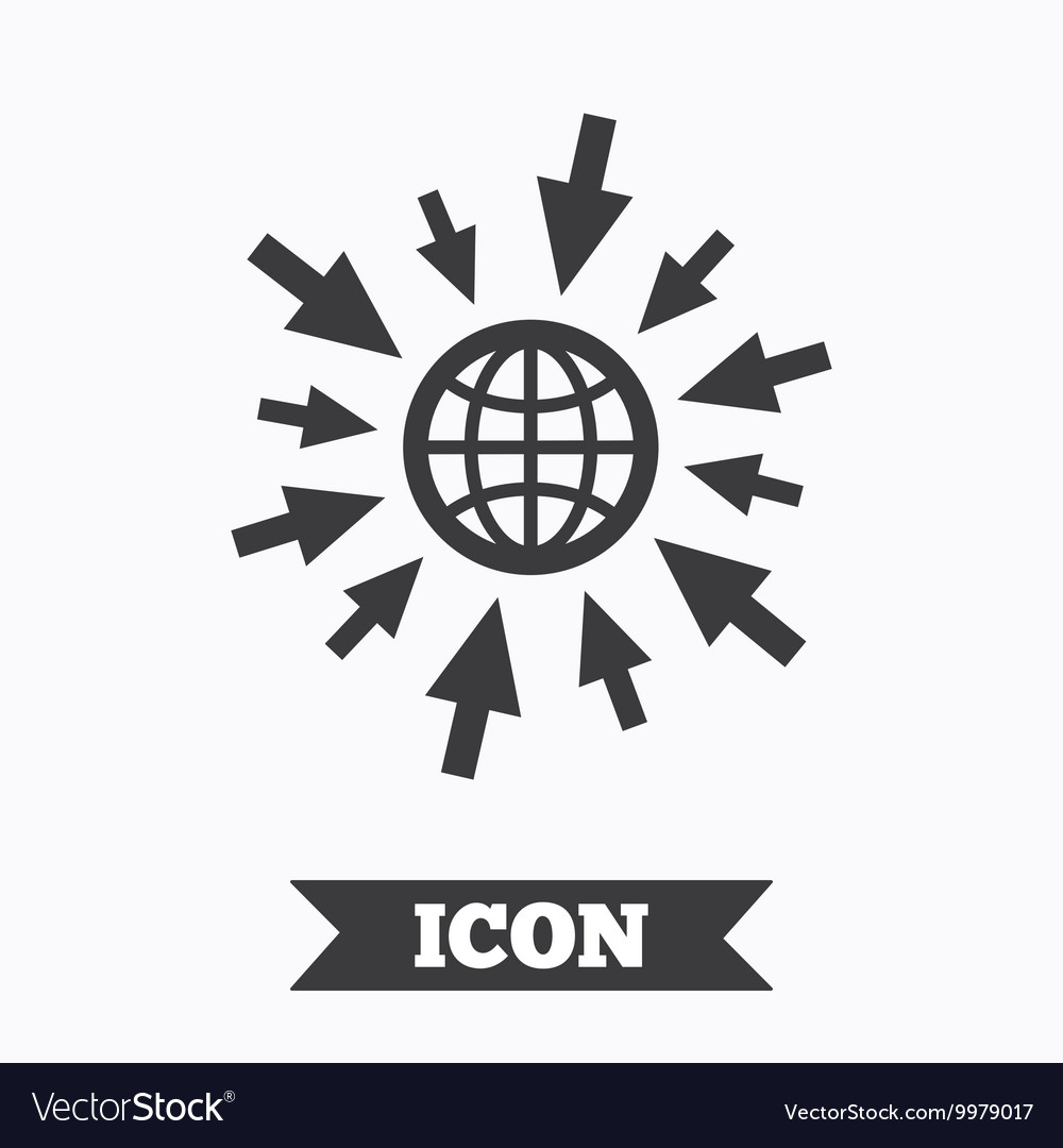 Go to web icon globe with mouse cursors