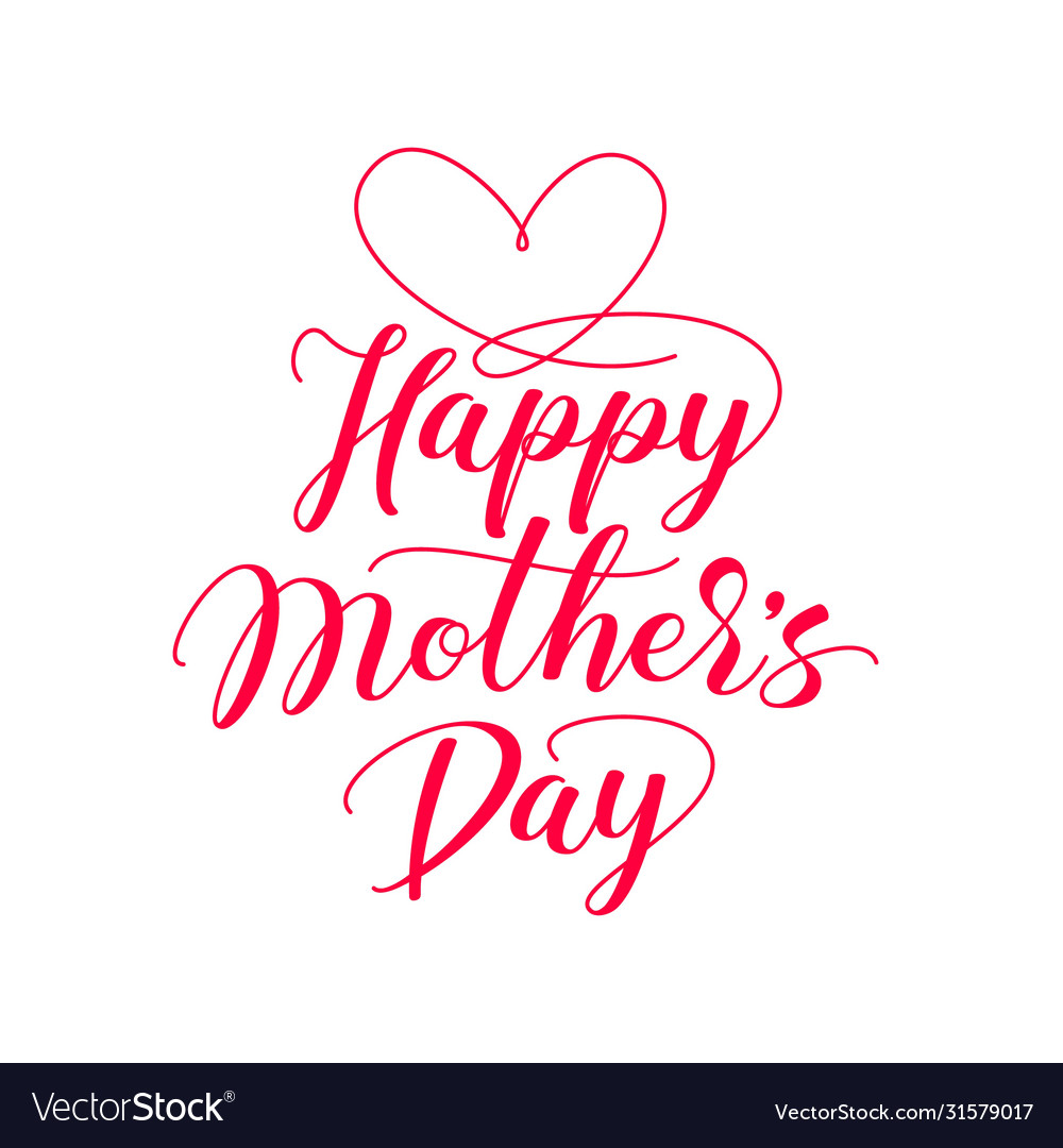 Happy mothers day elegant hand drawn lettering Vector Image