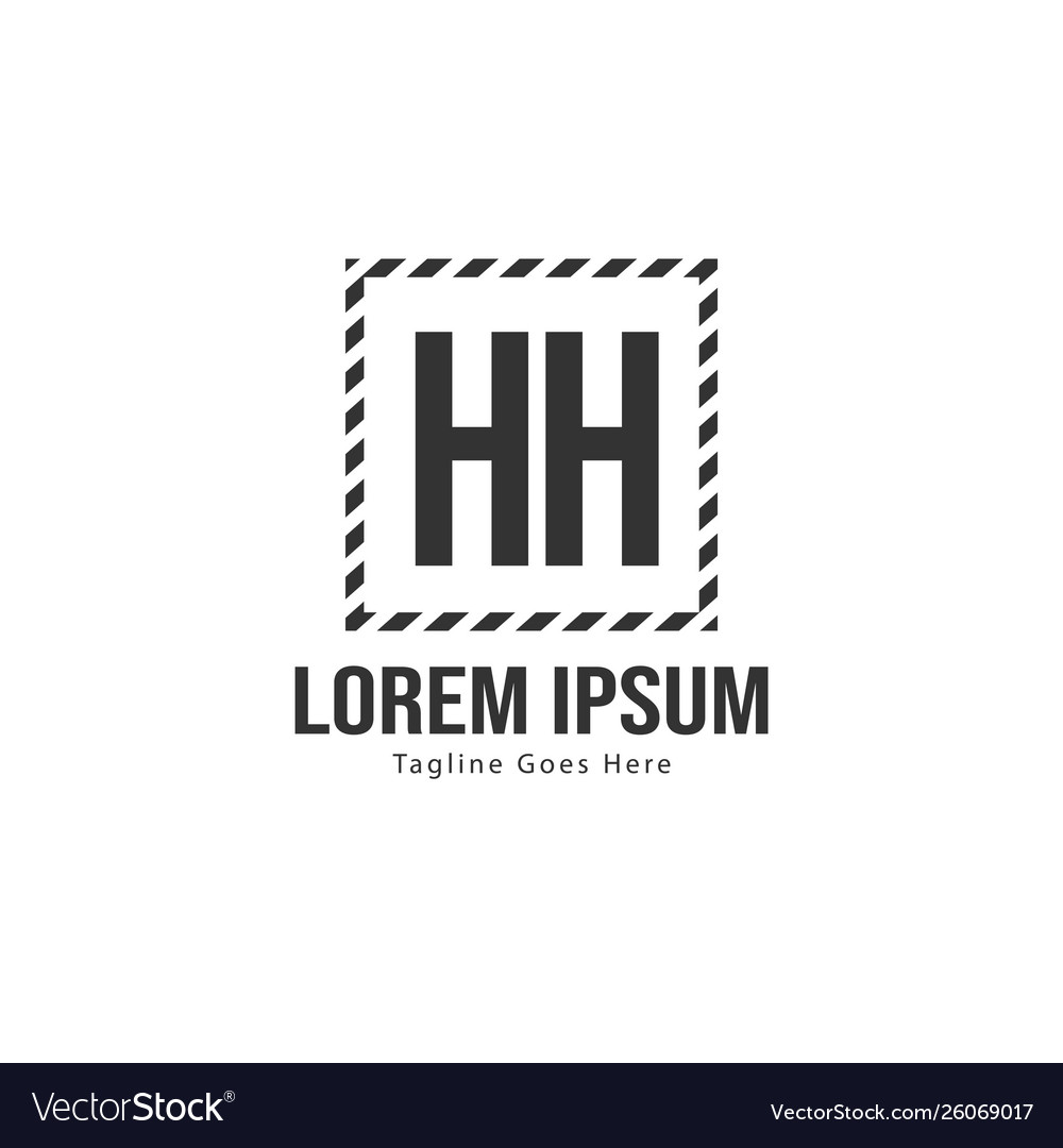 Initial hh logo template with modern frame